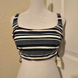 Aerie Womens Striped Swimsuit Top Blue & White‎ NWT Bathing Suit Size Medium